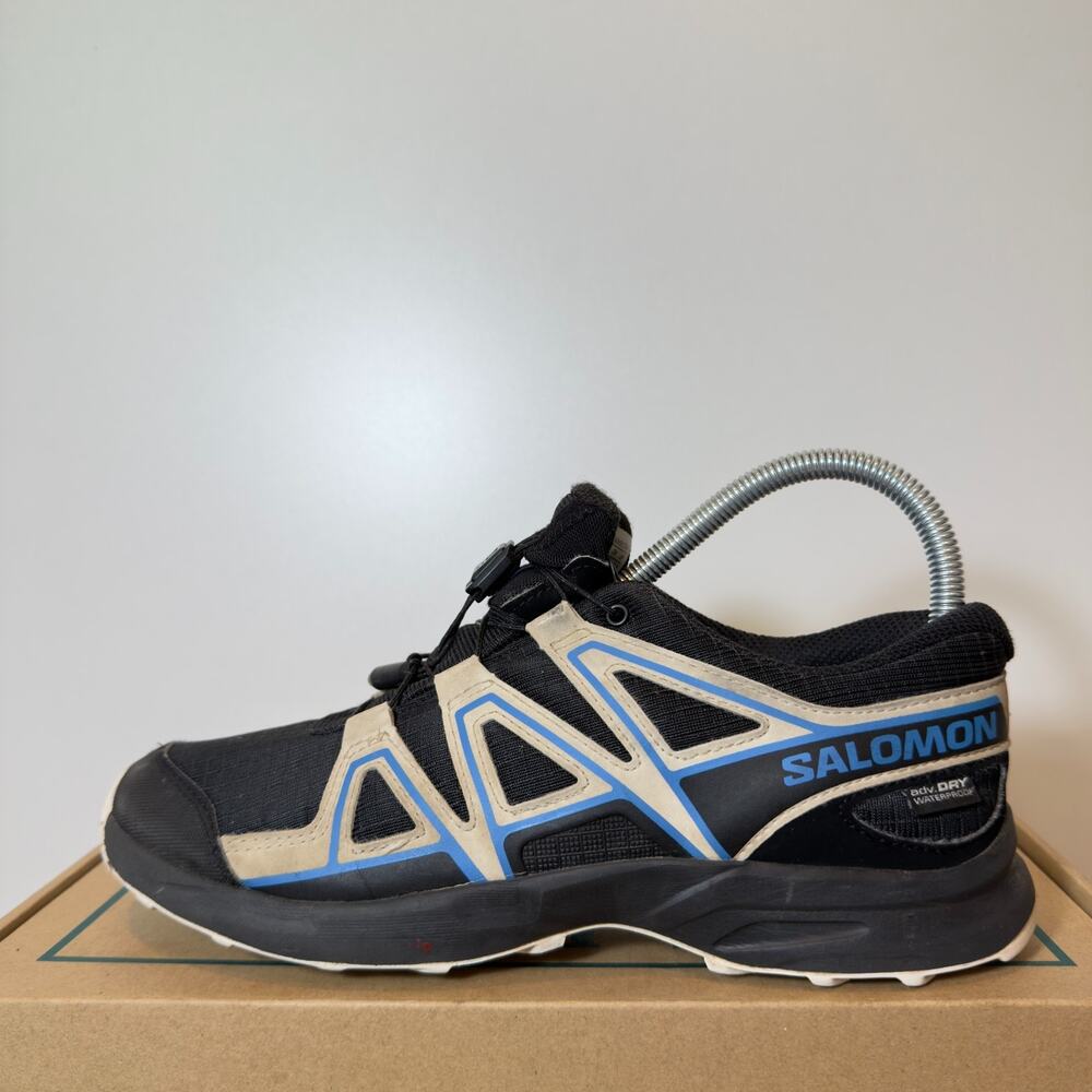 Salomon Speedcross Waterproof Youth 6 Black Blue Hiking Boots Boys Girls Trail